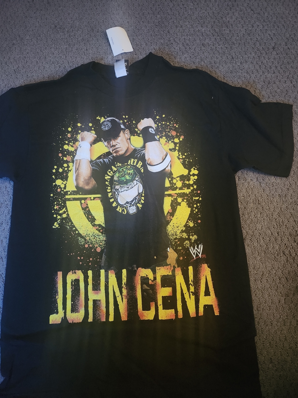 WWE John Cena Graphic Tee with Yellow Accent